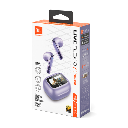 JBL Live Flex 3 - Purple - True wireless noise-cancelling open-stick earbuds - Detailshot 15